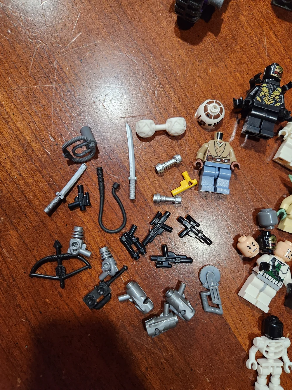 Lego Minifigure & Accessory Lot with Purple, Green, White, Black, Yellow Accents